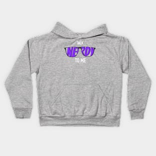 Talk Nerdy To Me - Purple Glasses Kids Hoodie